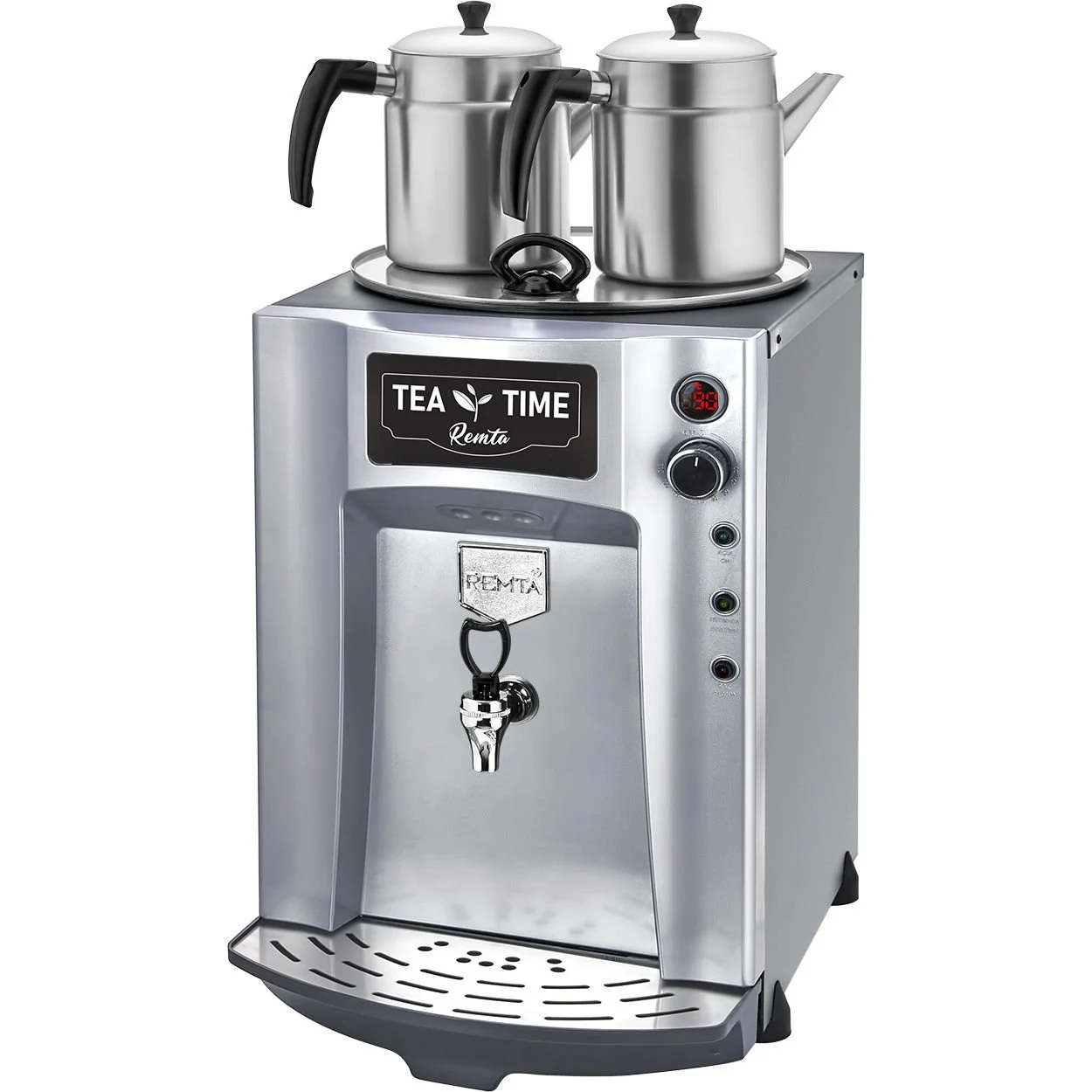 2 Demlikli Premium Jumbo Çay Makinesi 23 lt Şamandıralı (Şebekeden Su Alma)  DE11SP