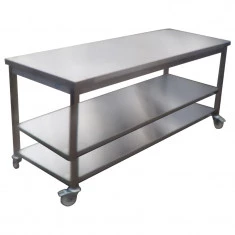 MNU-7140-BSIM HAREKETLİ ÇALIŞMA TEZGAHI - ALT TABLALI,ARA RAFLI
